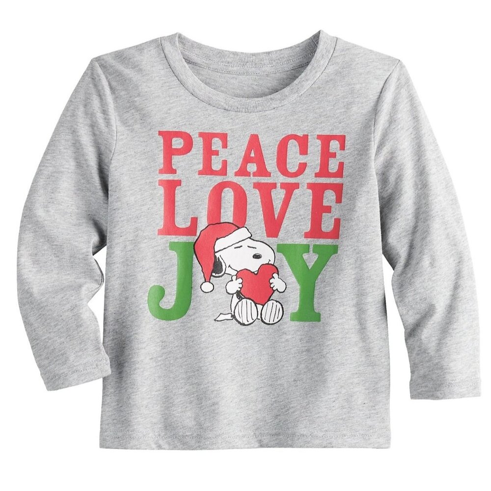 Toddler Boy Jumping Beans Peace Love Joy Snoopy T-Shirt Size 4T